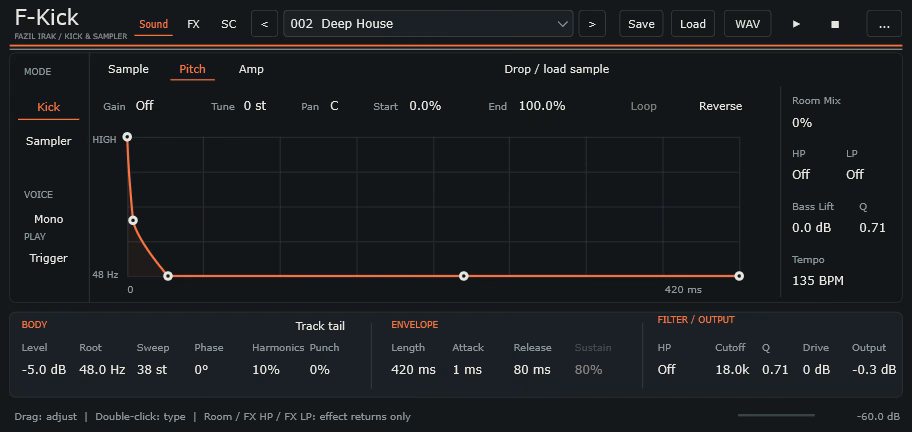 F-Kick: Free Kick Drum Synthesizer Plugin by Fazil Irak