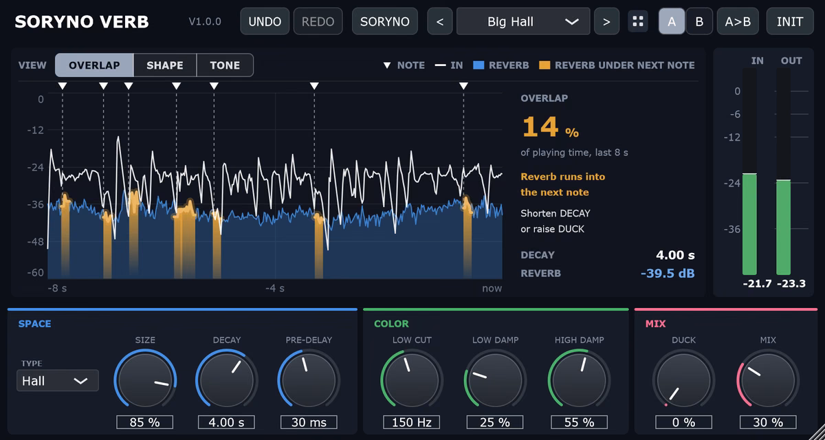 SORYNO VERB: Pinzu Releases Free Visual Reverb Plugin